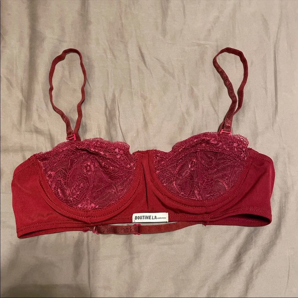 Boutine LA Plum Lace Ribbed Top - Picture 2 of 6